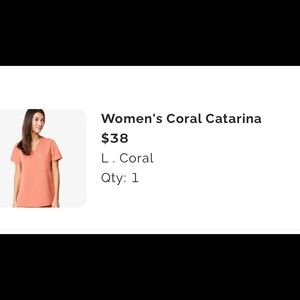 Figs Coral Catarina Large scrub top